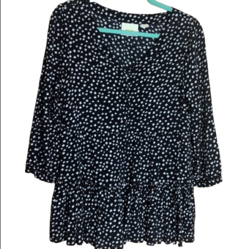 MAEVE by Anthropologie Black Peplum Top 🖤🌹